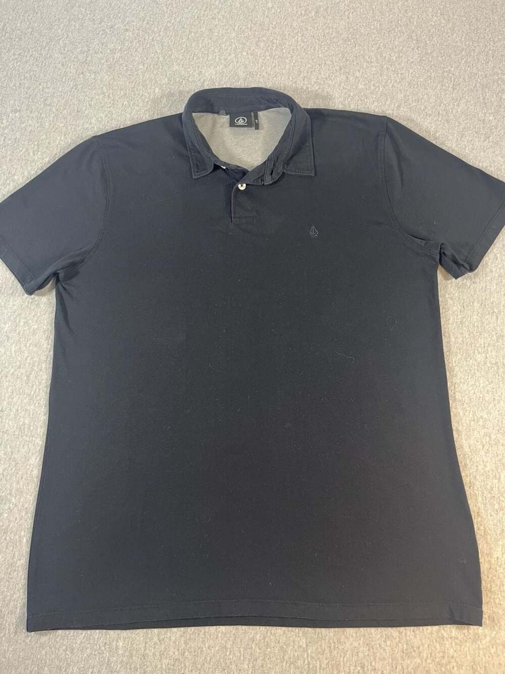 Volcom Black Cotton Blend Short Sleeve Polo Shirt Men’s L